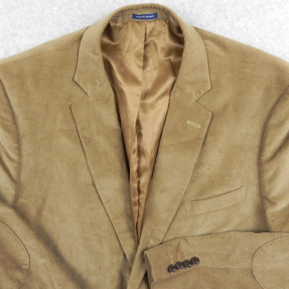 Stafford Blazer Mens 50R Classic Fit Corduroy Suit Jacket Sport Coat Elbow Patch - Picture 2 of 13